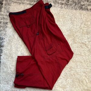 Y2K parachute dark Red Cargo Pants